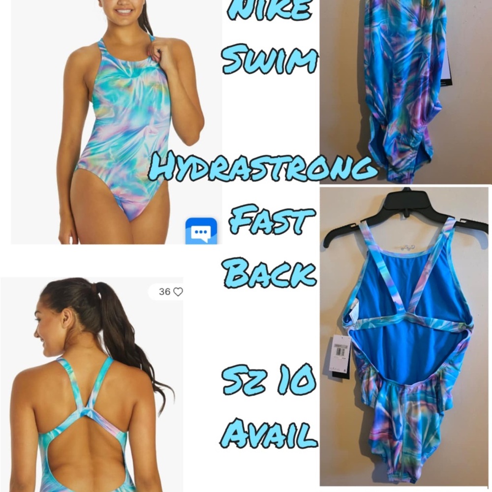 Nike Women’s Blue & Purple Tie-Dye Fastback One-Piece Swimsuit